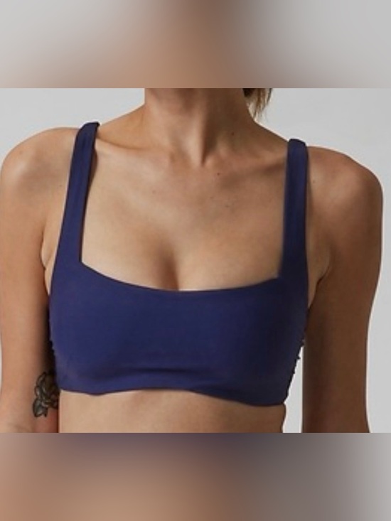 Athleta Other - NEW ATHLETA BLUE SQUARE NECK BRA CUP BIKINI SWIMSUIT SWIM TOP SZ 32D/DD